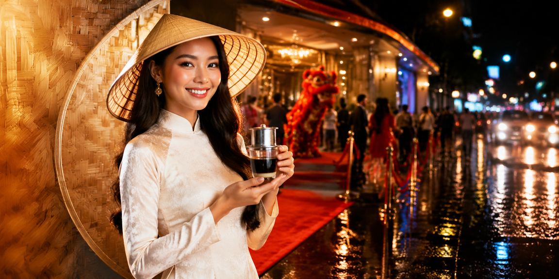 Người dùng Việt Nam trải nghiệm cá cược trực tuyến tại TP.HCM với biểu tượng nón lá truyền thống