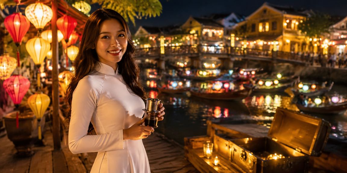 Bàn baccarat live casino lung linh ánh đèn tại Hội An về đêm